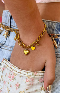 Gold Heart Chain Bracelet (FREE over $110)
