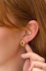 Gold Knot Stud Earrings Image