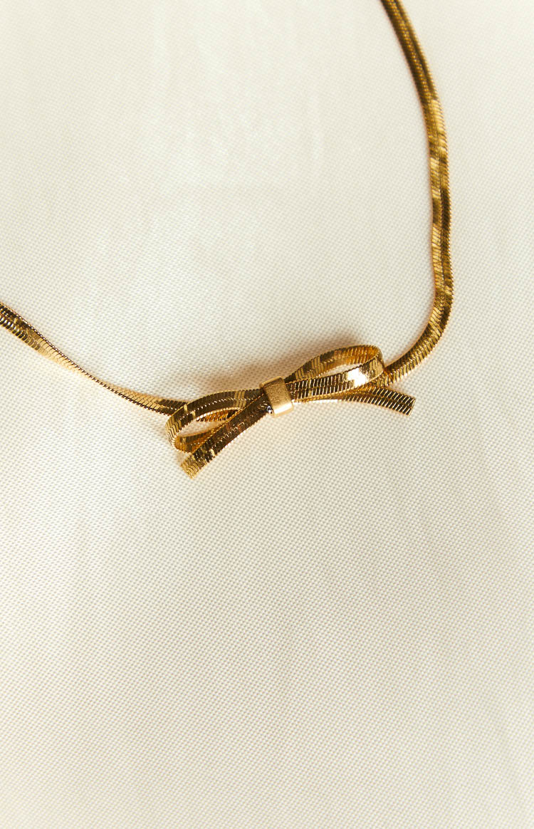 Brylee Gold Bowknot Pendant Necklace Image