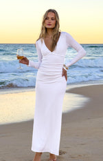 Grayson White Long Sleeve Maxi Dress Image