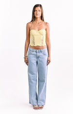 Gwen Yellow Lace Corset Top Image