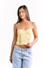 Gwen Yellow Lace Corset Top Image