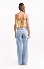 Gwen Yellow Lace Corset Top Image