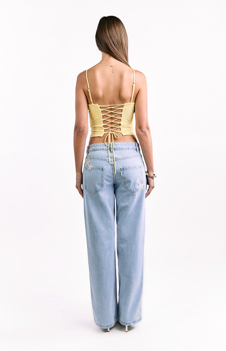 Gwen Yellow Lace Corset Top Image