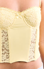 Gwen Yellow Lace Corset Top Image