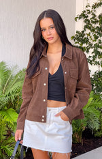 Hallie Suedette Chocolate Brown Jacket Image