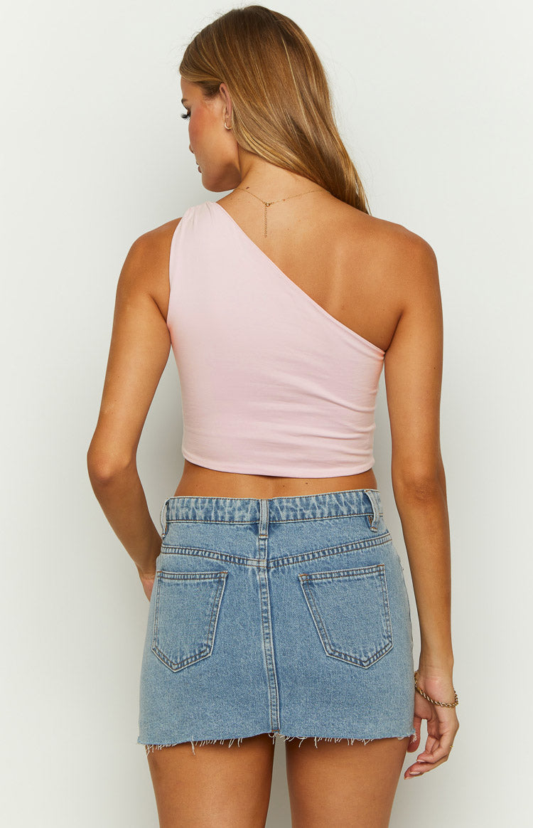 Hamilton Pink One Shoulder Crop Top Image