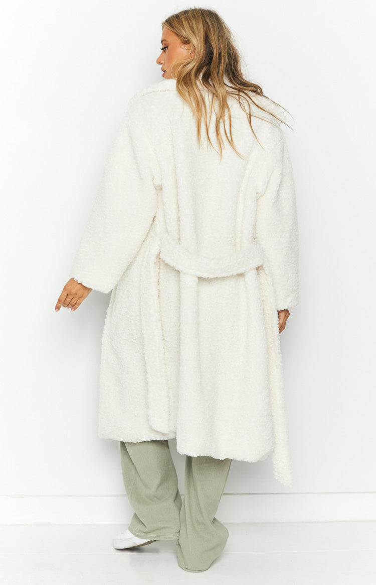 Harlen White Teddy Coat Beginning Boutique