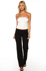 Harloe White Eyelet Strapless Tube Top Image