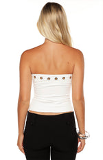 Harloe White Eyelet Strapless Tube Top Image