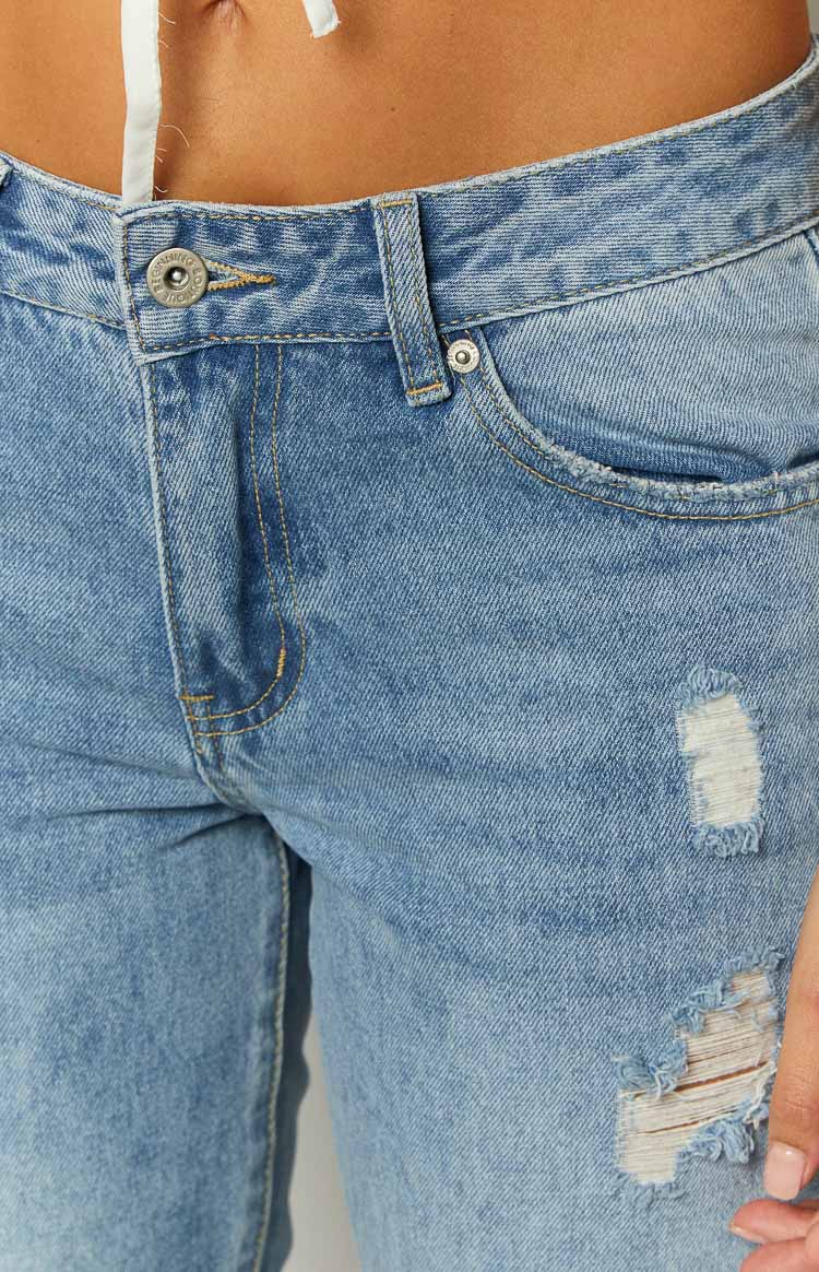 Hazy Low Waist Blue Denim Jeans Image