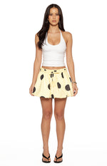 Henrietta Yellow Polka Dot Bubble Hem Mini Skirt Image