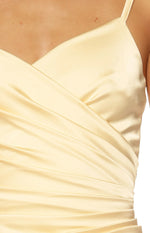 Higher Ground Yellow Ruched Party Mini Dress Image