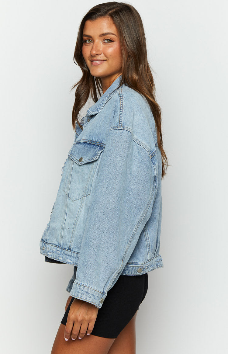 Hugo Light Wash Oversized Denim Jacket Image