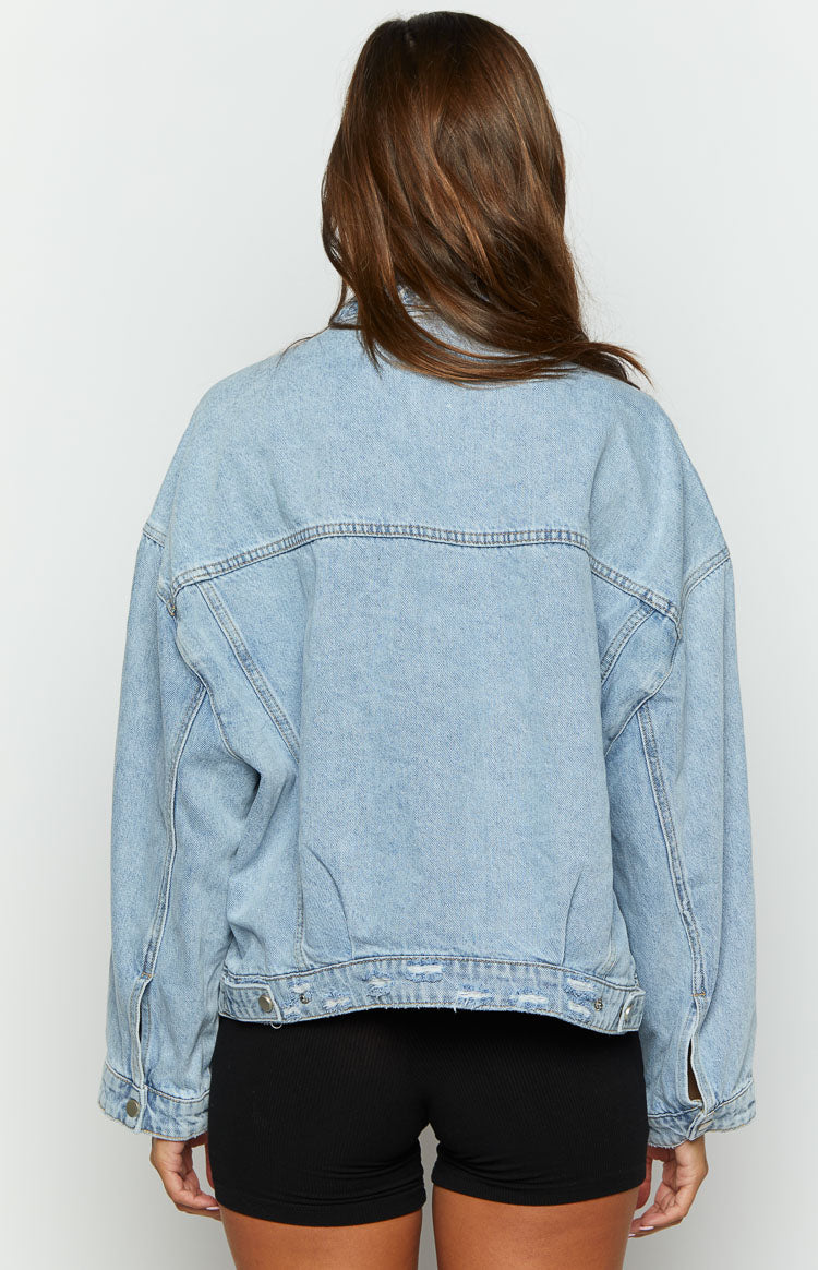 Hugo Light Wash Oversized Denim Jacket Beginning Boutique