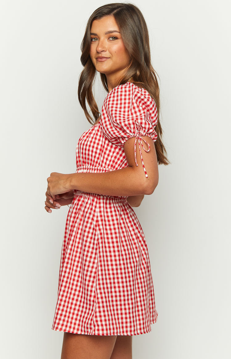 I'm Yours Red Gingham Mini Dress I'm Yours Red Gingham Mini Dress