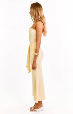 Isaiah Cream Strapless Mesh Maxi Dress Image