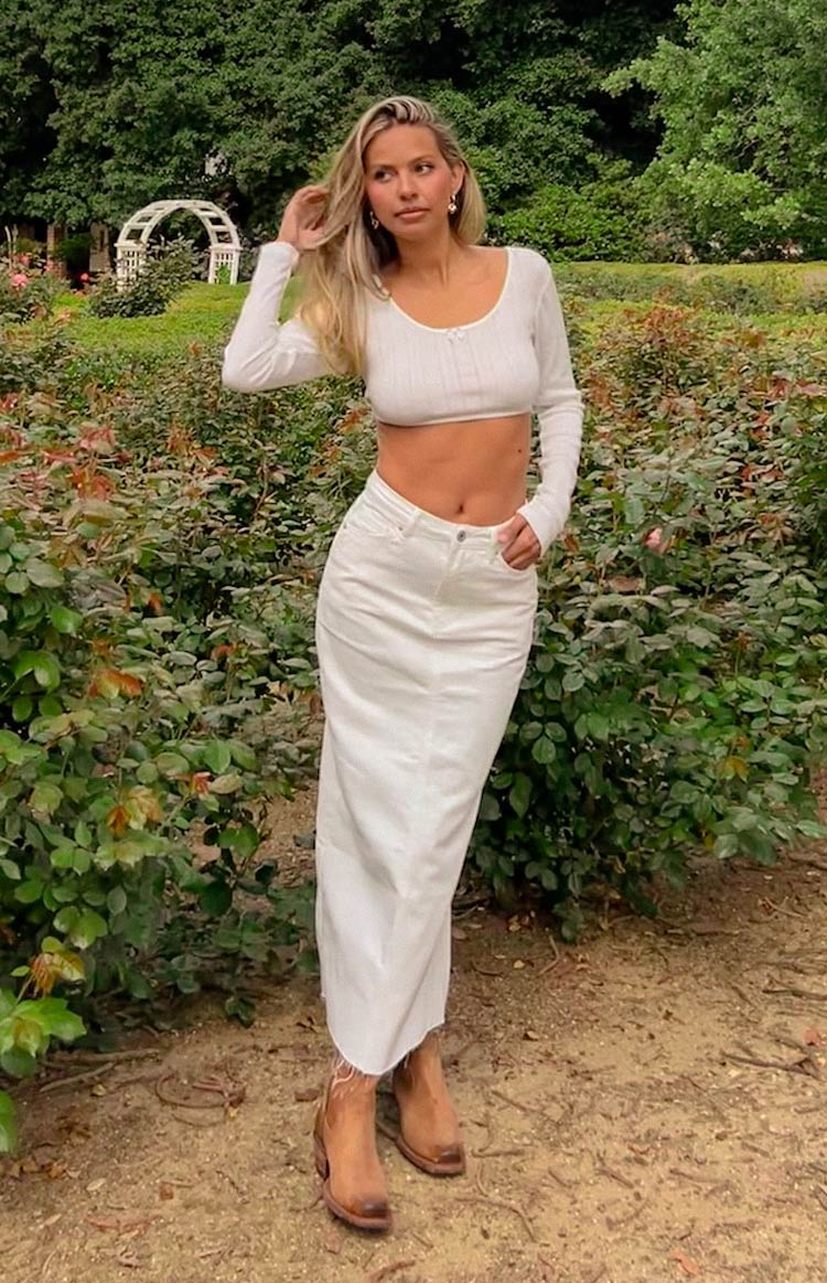 The Isla Eyelet Midi Skirt main image 0