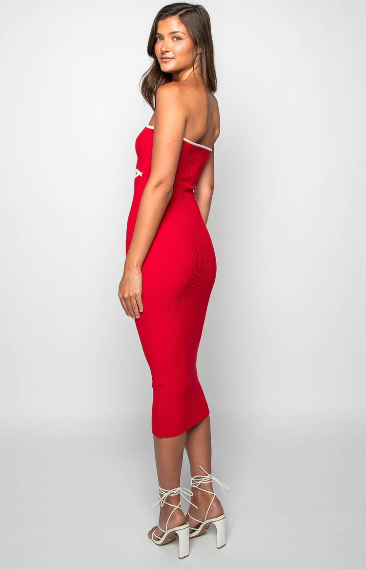 Isobel Red Midi Dress Image