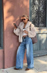 It Girl Sand Faux Fur Jacket Image