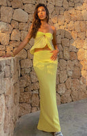Beginning Boutique Jacqulin Yellow Maxi Skirt yellow fitted bodycon maxi skirt