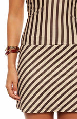 Jane Brown Stripe Halter Mini Dress Image