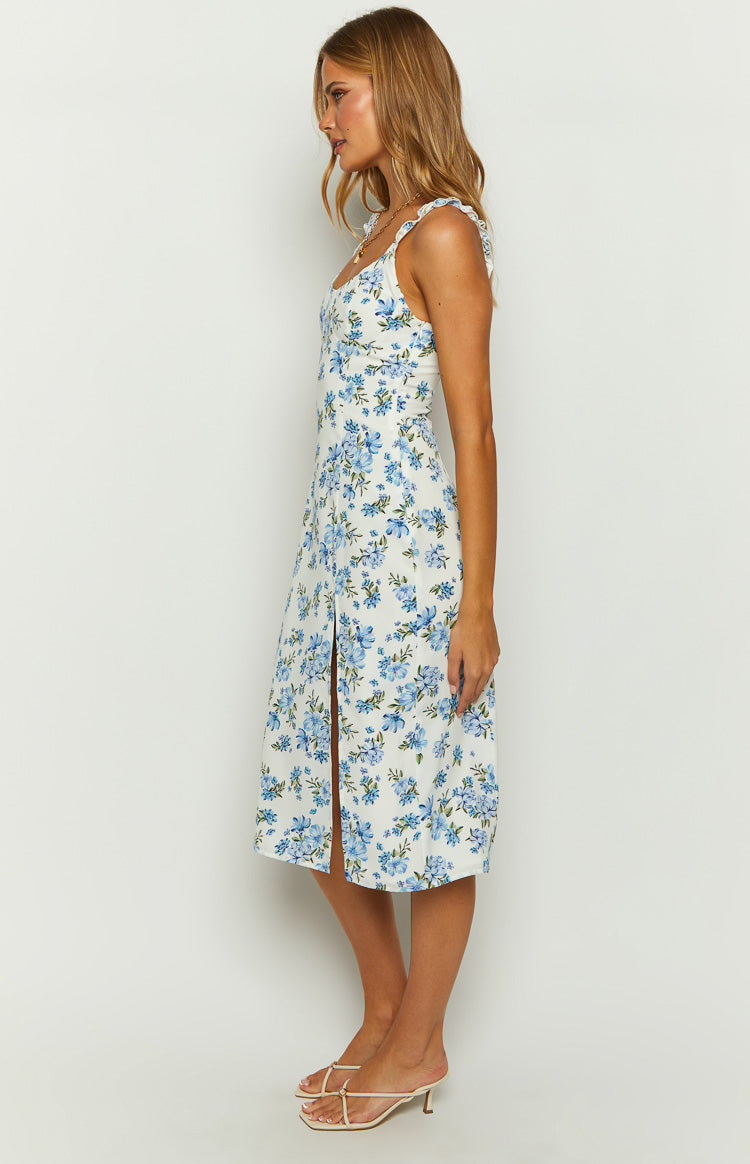 Jessie Blue Floral Midi Dress Image