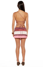 Kendall Pink Stripe Tie Skirt Image