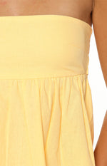 Klee Yellow Strapless Tie Back Top Image