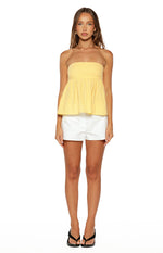 Klee Yellow Strapless Tie Back Top Image