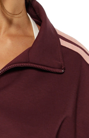 Kosie Burgundy and Pink Stripe Track Jacket