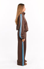 Kosie Chocolate And Blue Stripe Track Pants Image