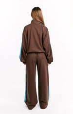Kosie Chocolate And Blue Stripe Track Pants Image
