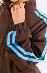 Kosie Chocolate And Blue Stripe Jacket Image