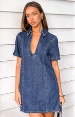 Lachie Dark Wash Denim Mini Dress Image