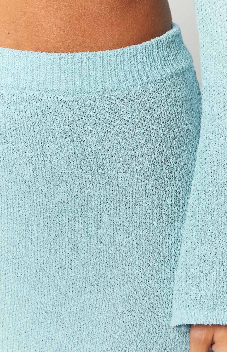 Laila Blue Knit Maxi Skirt Image