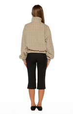 Lee Beige Plaid Funnel Neck Jacket Image