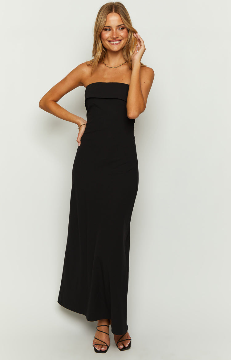 Shop Formal Dress - Lei Strapless Black Maxi Dress secondary image