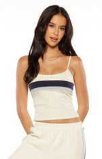 Leya White Contrast Stripe Singlet Image