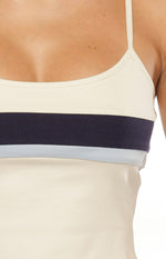 Leya White Contrast Stripe Singlet Image