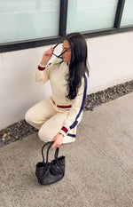 Liberty Cream Knit Jacquard Zip Sweater