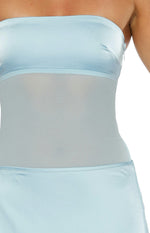 Lidia Blue Wrap Front Maxi Dress