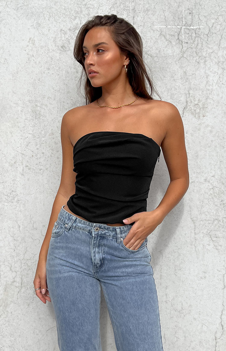 Like That Black Strapless Top Image