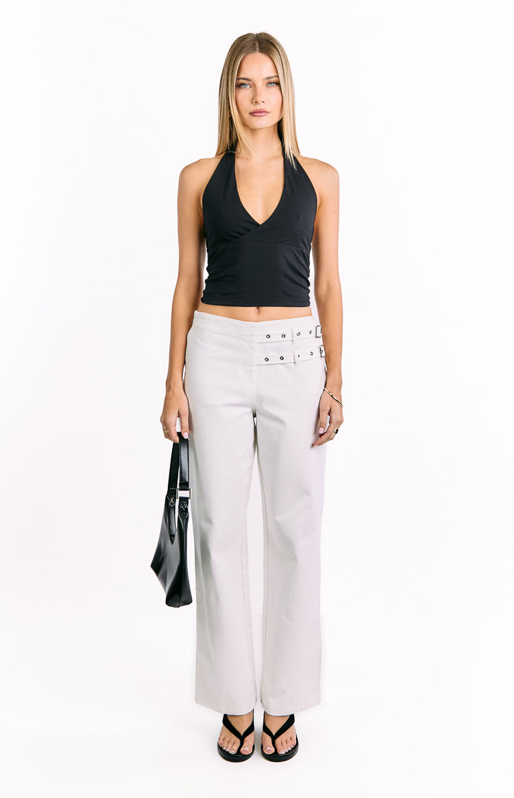 Lila Off White Buckle Pants Image