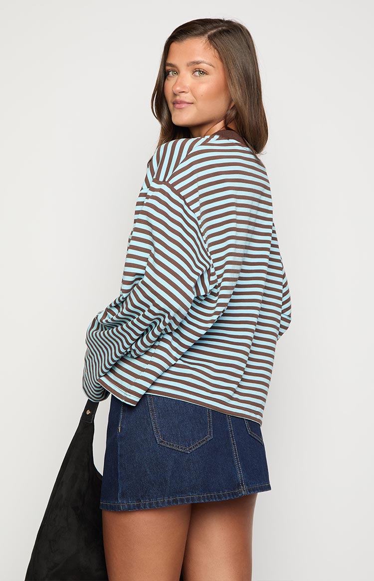 Lioness Bloom Chocolate Sea Stripe Long Sleeve Top