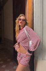 Lioness Bloom Wine Stripe Long Sleeve Top Image