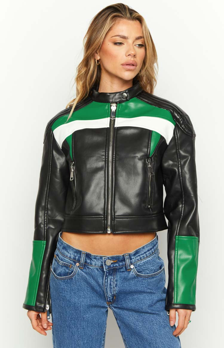 Lioness Green Nueve Biker Jacket Image