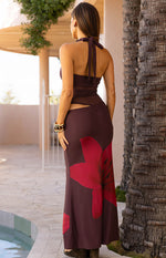 Lucinda Purple Floral Cut Out Maxi Dress Image