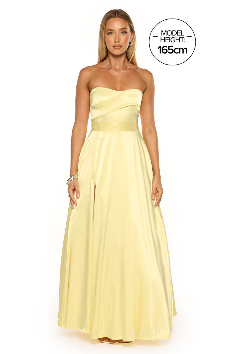 Lucy Yellow Strapless Satin Formal Maxi Dress Beginning Boutique AU lucy-yellow-strapless-satin-formal-maxi-dress-beginning-boutique-au