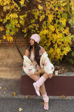 Luella White Flower Knit Cardigan